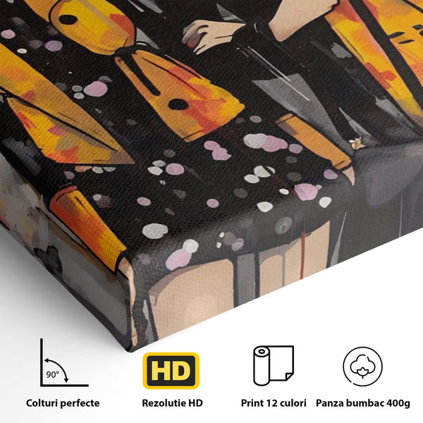 Tablou Canvas Premium LuxCanva® A1543, 2Power Girl , Room, Prietenie, Fete, Modele, Cumparaturi, Living, Culori Vibrante