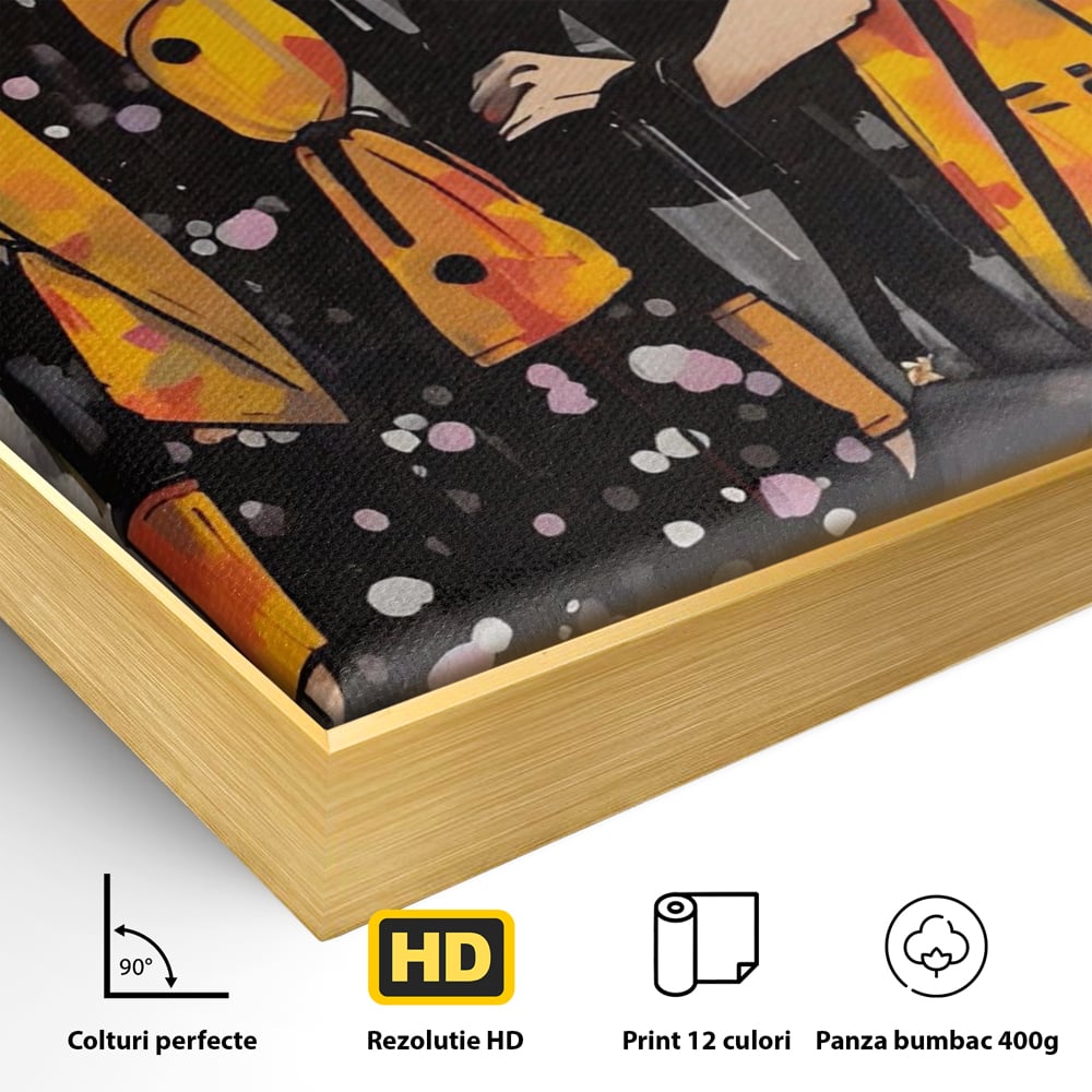 Tablou Canvas Premium LuxCanva® A1543, 2Power Girl , Room, Prietenie, Fete, Modele, Cumparaturi, Living, Culori Vibrante