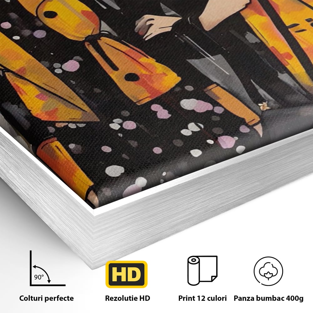 Tablou Canvas Premium LuxCanva® A1543, 2Power Girl , Room, Prietenie, Fete, Modele, Cumparaturi, Living, Culori Vibrante