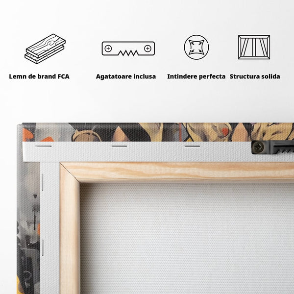 Tablou Canvas Premium LuxCanva® A1543, 2Power Girl , Room, Prietenie, Fete, Modele, Cumparaturi, Living, Culori Vibrante
