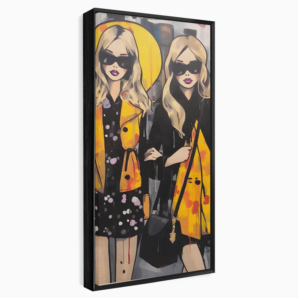 Tablou Canvas Premium LuxCanva® A1543, 2Power Girl , Room, Prietenie, Fete, Modele, Cumparaturi, Living, Culori Vibrante