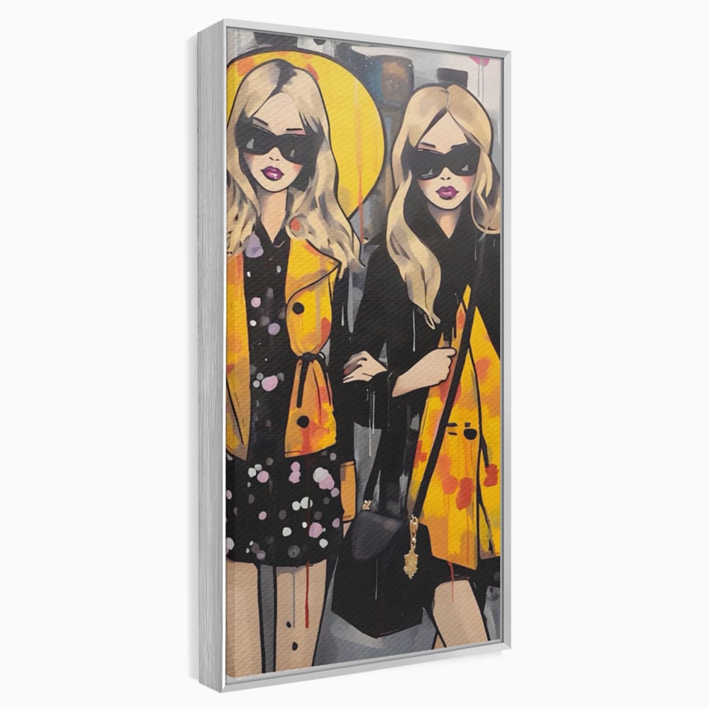Tablou Canvas Premium LuxCanva® A1543, 2Power Girl , Room, Prietenie, Fete, Modele, Cumparaturi, Living, Culori Vibrante