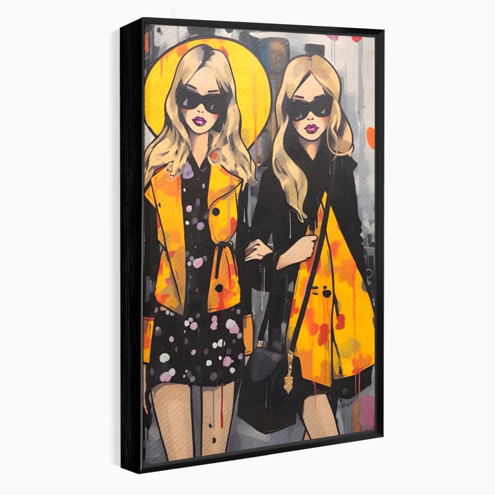 Tablou Canvas Premium LuxCanva® A1543, 2Power Girl , Room, Prietenie, Fete, Modele, Cumparaturi, Living, Culori Vibrante