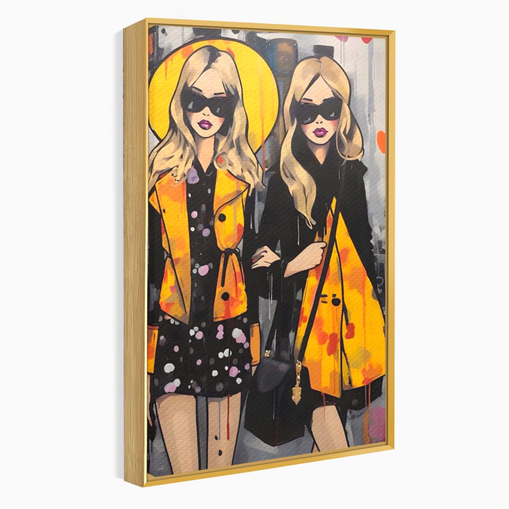 Tablou Canvas Premium LuxCanva® A1543, 2Power Girl , Room, Prietenie, Fete, Modele, Cumparaturi, Living, Culori Vibrante