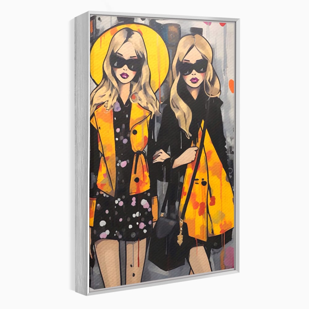 Tablou Canvas Premium LuxCanva® A1543, 2Power Girl , Room, Prietenie, Fete, Modele, Cumparaturi, Living, Culori Vibrante