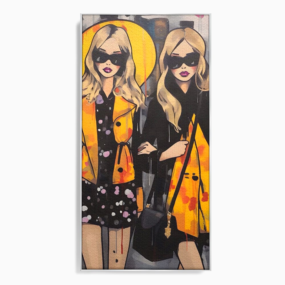 Tablou Canvas Premium LuxCanva® A1543, 2Power Girl , Room, Prietenie, Fete, Modele, Cumparaturi, Living, Culori Vibrante