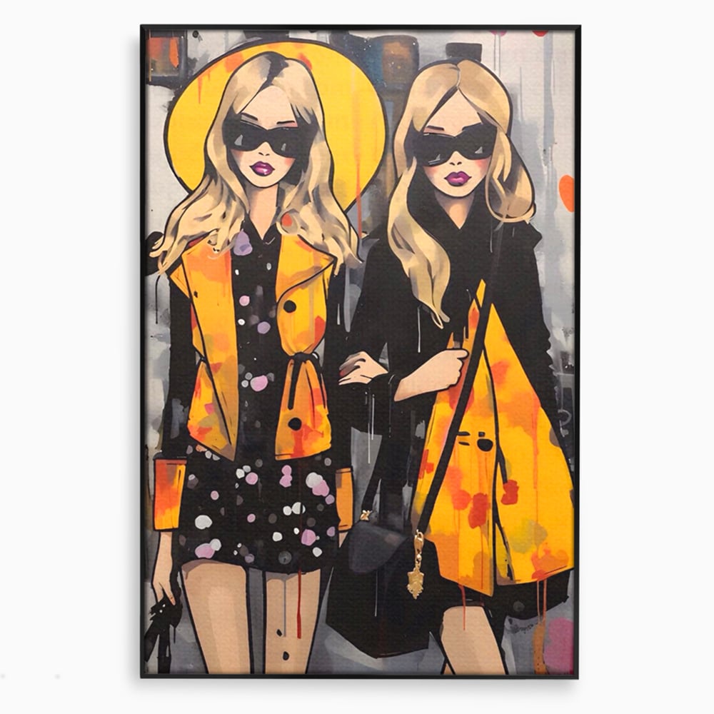 Tablou Canvas Premium LuxCanva® A1543, 2Power Girl , Room, Prietenie, Fete, Modele, Cumparaturi, Living, Culori Vibrante