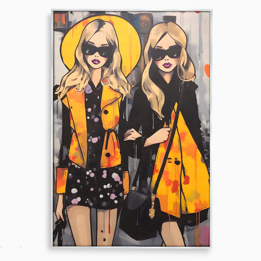 Tablou Canvas Premium LuxCanva® A1543, 2Power Girl , Room, Prietenie, Fete, Modele, Cumparaturi, Living, Culori Vibrante