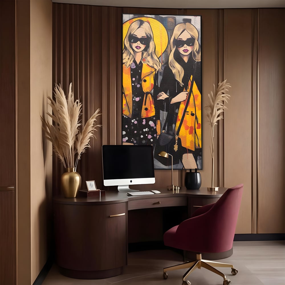 Tablou Canvas Premium LuxCanva® A1543, 2Power Girl , Room, Prietenie, Fete, Modele, Cumparaturi, Living, Culori Vibrante