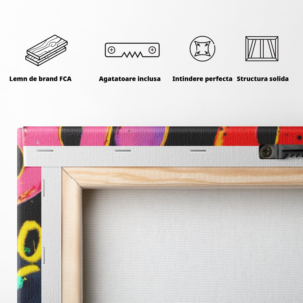 Tablou Canvas Premium LuxCanva® A1544, Dollar Sign , Room, Andy Warhol, Graffiti, Cash, Living, Culori Vibrante