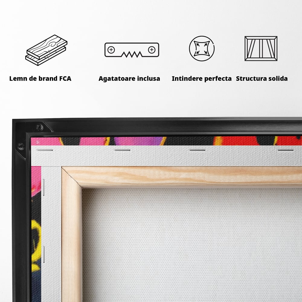 Tablou Canvas Premium LuxCanva® A1544, Dollar Sign , Room, Andy Warhol, Graffiti, Cash, Living, Culori Vibrante