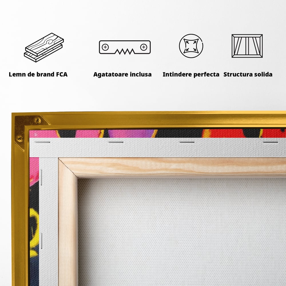Tablou Canvas Premium LuxCanva® A1544, Dollar Sign , Room, Andy Warhol, Graffiti, Cash, Living, Culori Vibrante