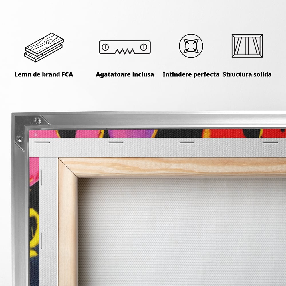 Tablou Canvas Premium LuxCanva® A1544, Dollar Sign , Room, Andy Warhol, Graffiti, Cash, Living, Culori Vibrante