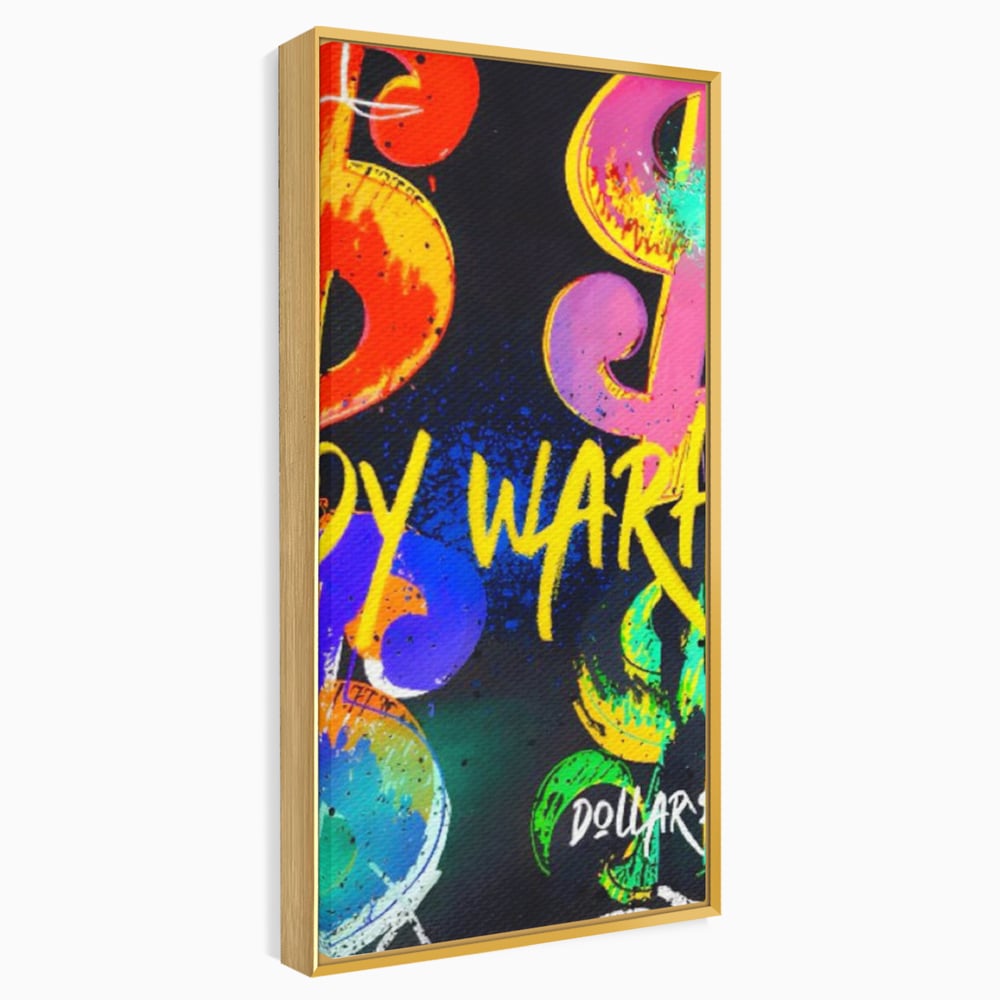 Tablou Canvas Premium LuxCanva® A1544, Dollar Sign , Room, Andy Warhol, Graffiti, Cash, Living, Culori Vibrante