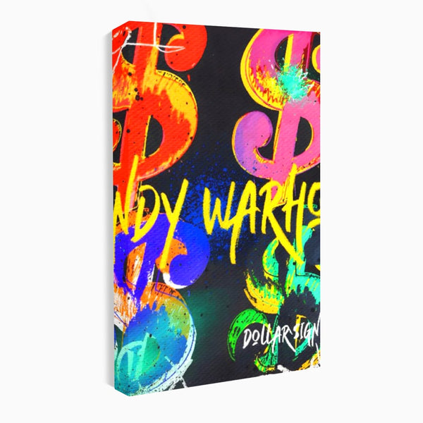 Tablou Canvas Premium LuxCanva® A1544, Dollar Sign , Room, Andy Warhol, Graffiti, Cash, Living, Culori Vibrante