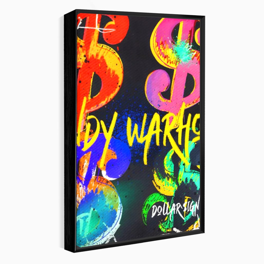 Tablou Canvas Premium LuxCanva® A1544, Dollar Sign , Room, Andy Warhol, Graffiti, Cash, Living, Culori Vibrante