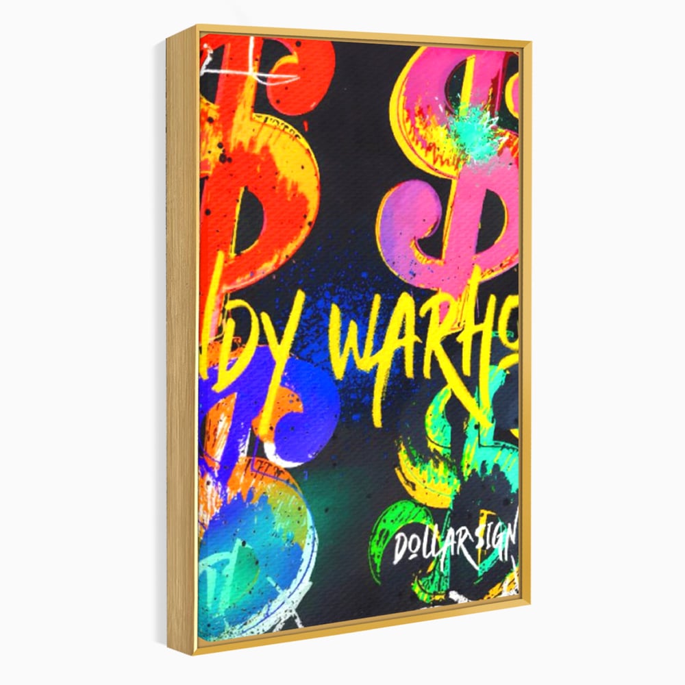 Tablou Canvas Premium LuxCanva® A1544, Dollar Sign , Room, Andy Warhol, Graffiti, Cash, Living, Culori Vibrante