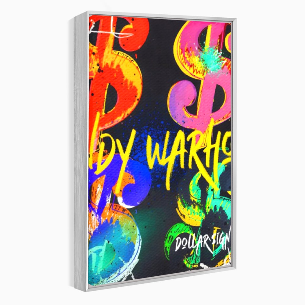 Tablou Canvas Premium LuxCanva® A1544, Dollar Sign , Room, Andy Warhol, Graffiti, Cash, Living, Culori Vibrante