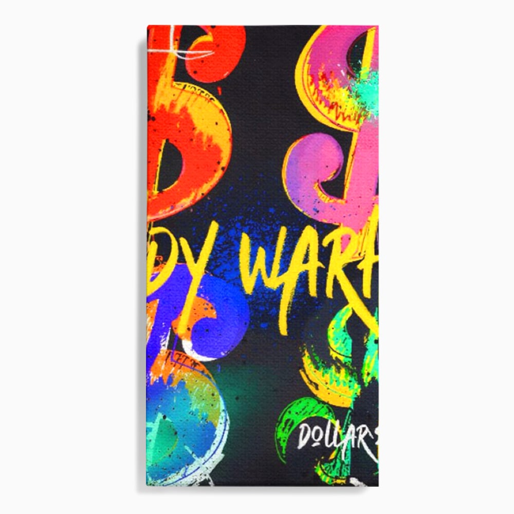 Tablou Canvas Premium LuxCanva® A1544, Dollar Sign , Room, Andy Warhol, Graffiti, Cash, Living, Culori Vibrante