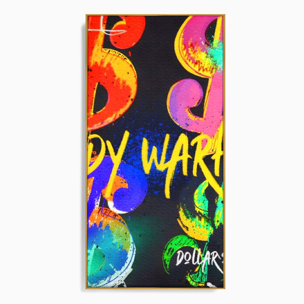 Tablou Canvas Premium LuxCanva® A1544, Dollar Sign , Room, Andy Warhol, Graffiti, Cash, Living, Culori Vibrante