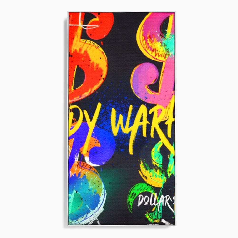 Tablou Canvas Premium LuxCanva® A1544, Dollar Sign , Room, Andy Warhol, Graffiti, Cash, Living, Culori Vibrante