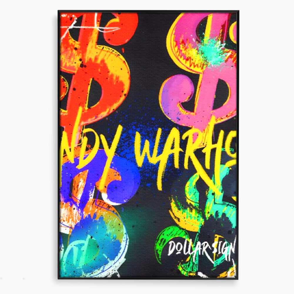 Tablou Canvas Premium LuxCanva® A1544, Dollar Sign , Room, Andy Warhol, Graffiti, Cash, Living, Culori Vibrante