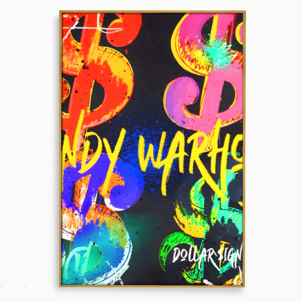 Tablou Canvas Premium LuxCanva® A1544, Dollar Sign , Room, Andy Warhol, Graffiti, Cash, Living, Culori Vibrante