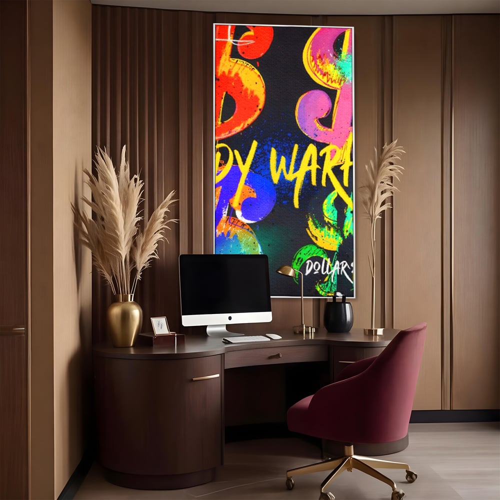 Tablou Canvas Premium LuxCanva® A1544, Dollar Sign , Room, Andy Warhol, Graffiti, Cash, Living, Culori Vibrante