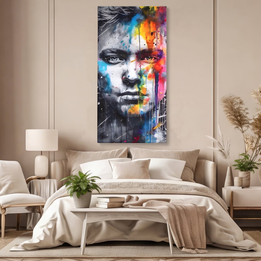 Tablou Canvas Premium LuxCanva® A1546, Beautiful Boy ,  Barbat, Model, Frumuste, Decorativ, Living, Culori Vibrante