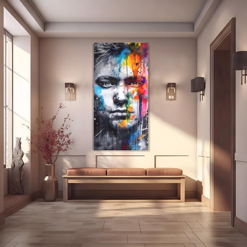 Tablou Canvas Premium LuxCanva® A1546, Beautiful Boy ,  Barbat, Model, Frumuste, Decorativ, Living, Culori Vibrante