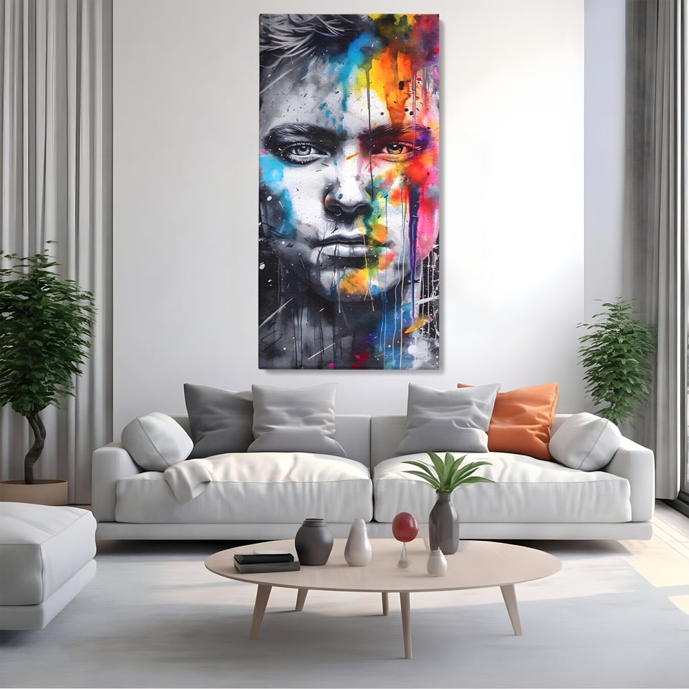 Tablou Canvas Premium LuxCanva® A1546, Beautiful Boy ,  Barbat, Model, Frumuste, Decorativ, Living, Culori Vibrante