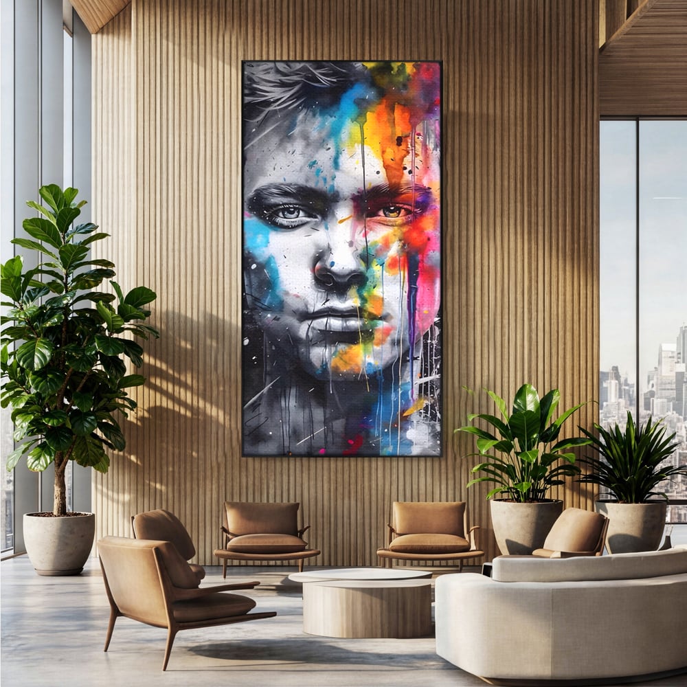 Tablou Canvas Premium LuxCanva® A1546, Beautiful Boy ,  Barbat, Model, Frumuste, Decorativ, Living, Culori Vibrante