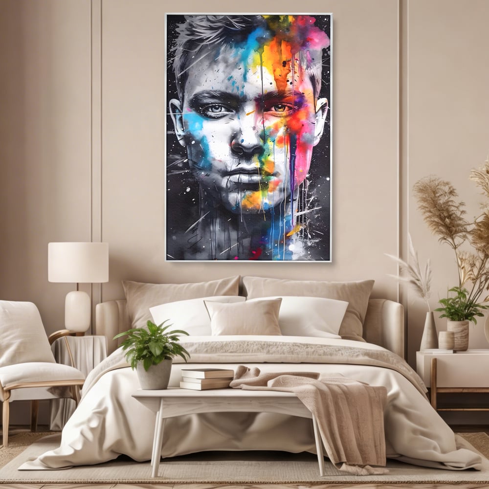 Tablou Canvas Premium LuxCanva® A1546, Beautiful Boy ,  Barbat, Model, Frumuste, Decorativ, Living, Culori Vibrante