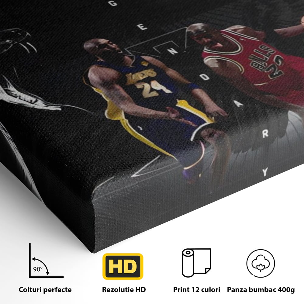 Leinwand Premium Canvas Wandkunst, LuxCanva® A1547, Be Legendary , Michael Jordan, Kobe Bryant, Stars, Sport, Wohnen, Lebendige Farben