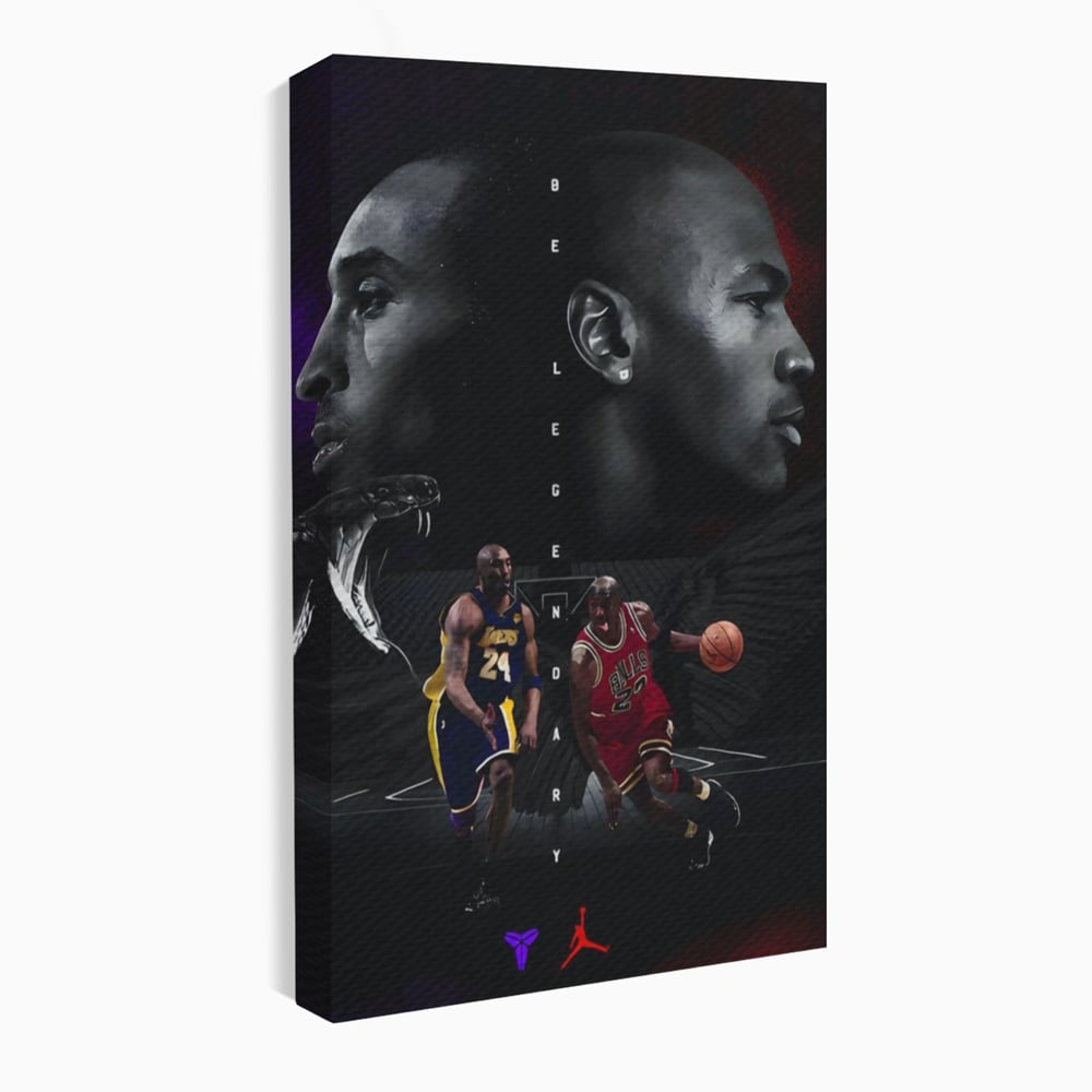 Leinwand Premium Canvas Wandkunst, LuxCanva® A1547, Be Legendary , Michael Jordan, Kobe Bryant, Stars, Sport, Wohnen, Lebendige Farben