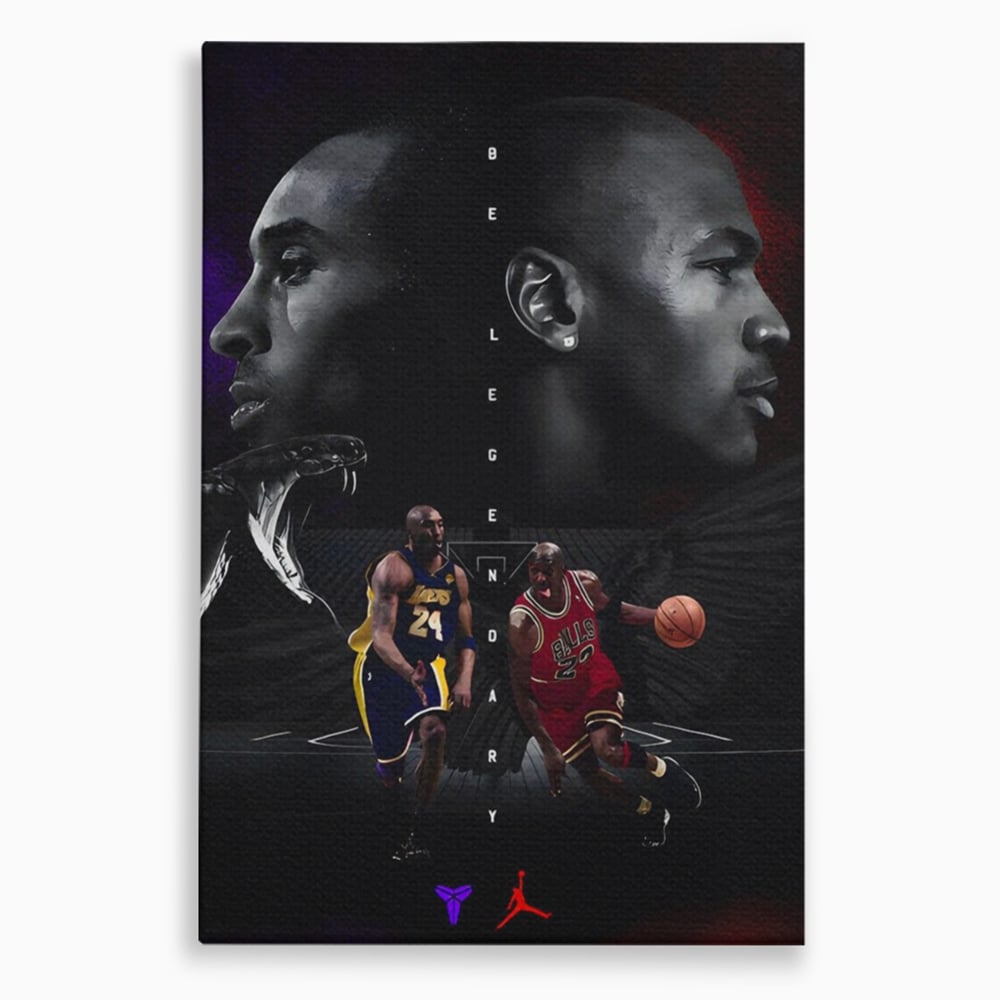 Leinwand Premium Canvas Wandkunst, LuxCanva® A1547, Be Legendary , Michael Jordan, Kobe Bryant, Stars, Sport, Wohnen, Lebendige Farben