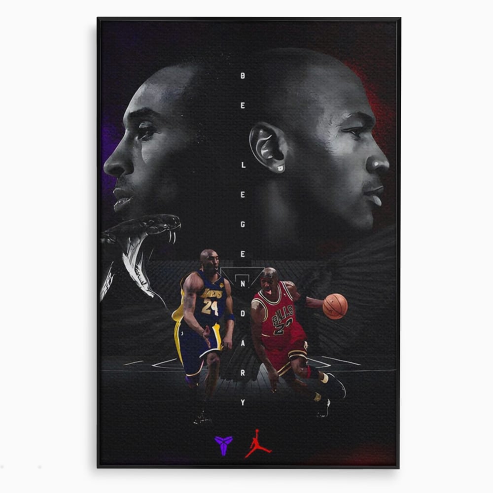 Leinwand Premium Canvas Wandkunst, LuxCanva® A1547, Be Legendary , Michael Jordan, Kobe Bryant, Stars, Sport, Wohnen, Lebendige Farben