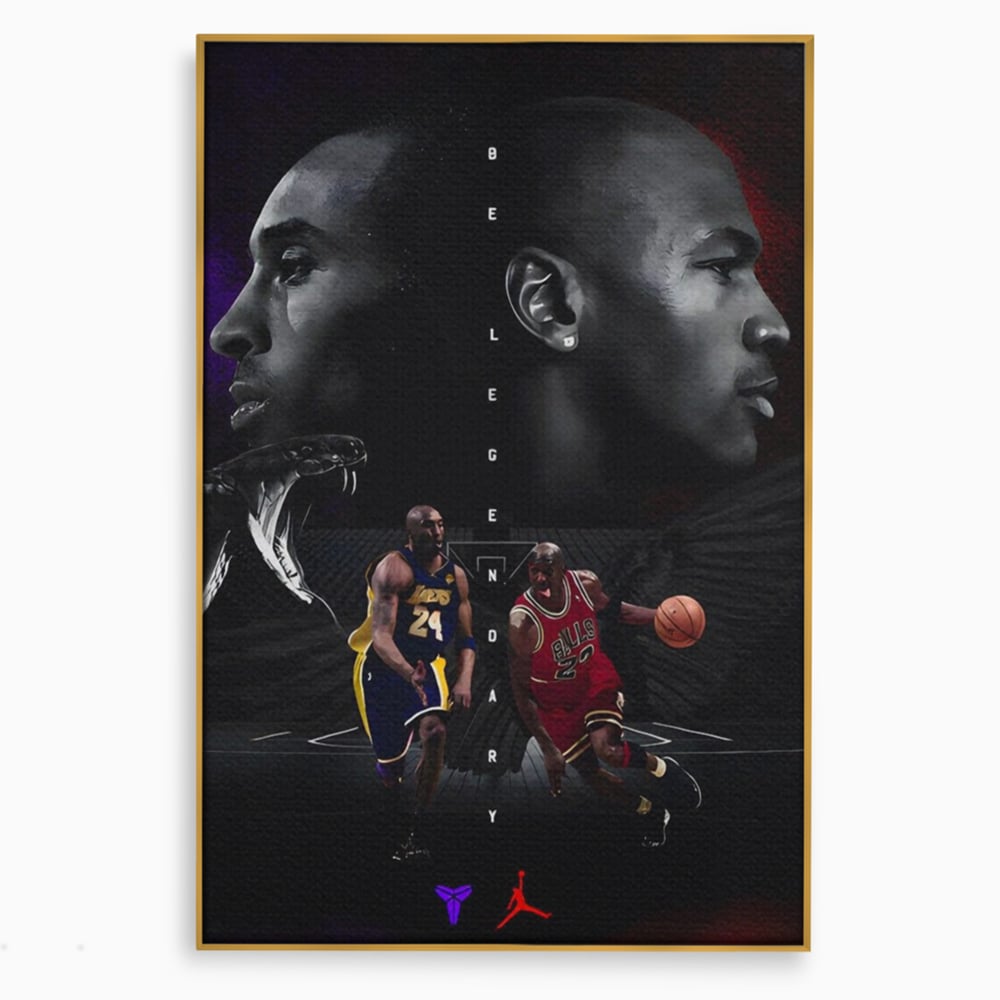 Leinwand Premium Canvas Wandkunst, LuxCanva® A1547, Be Legendary , Michael Jordan, Kobe Bryant, Stars, Sport, Wohnen, Lebendige Farben