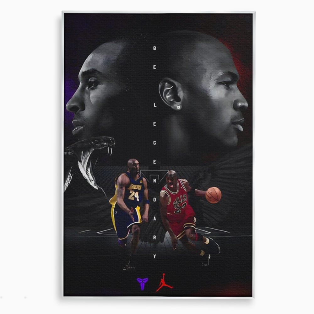 Leinwand Premium Canvas Wandkunst, LuxCanva® A1547, Be Legendary , Michael Jordan, Kobe Bryant, Stars, Sport, Wohnen, Lebendige Farben