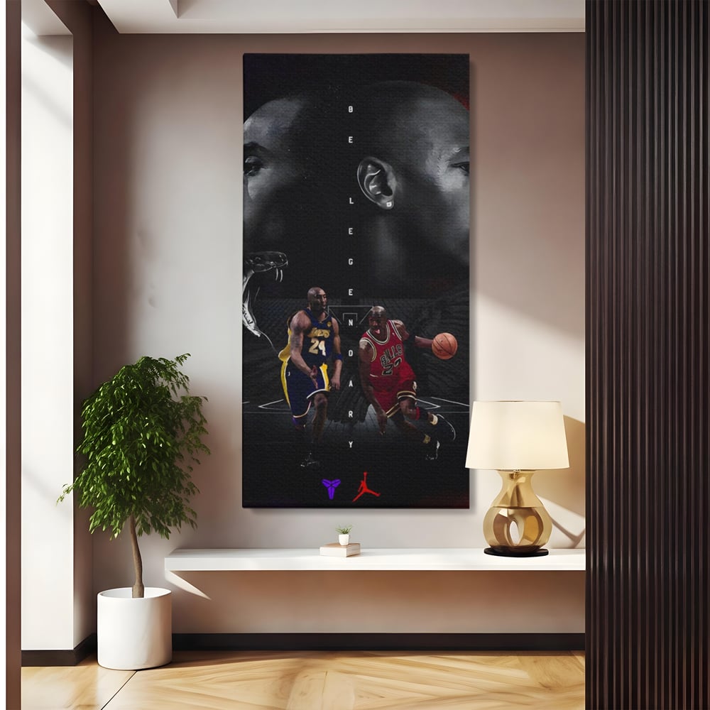 Leinwand Premium Canvas Wandkunst, LuxCanva® A1547, Be Legendary , Michael Jordan, Kobe Bryant, Stars, Sport, Wohnen, Lebendige Farben