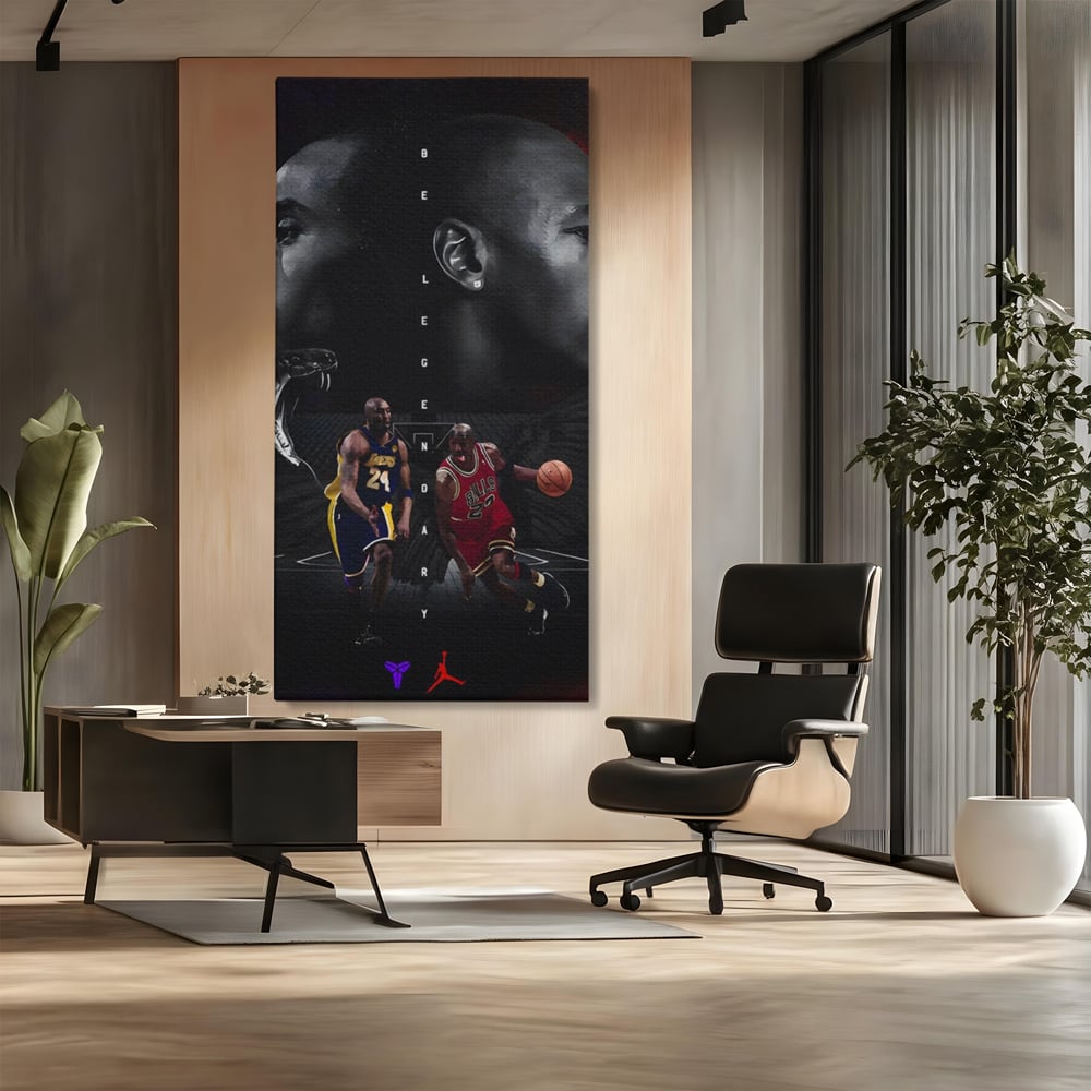 Leinwand Premium Canvas Wandkunst, LuxCanva® A1547, Be Legendary , Michael Jordan, Kobe Bryant, Stars, Sport, Wohnen, Lebendige Farben