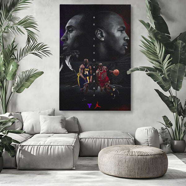 Leinwand Premium Canvas Wandkunst, LuxCanva® A1547, Be Legendary , Michael Jordan, Kobe Bryant, Stars, Sport, Wohnen, Lebendige Farben