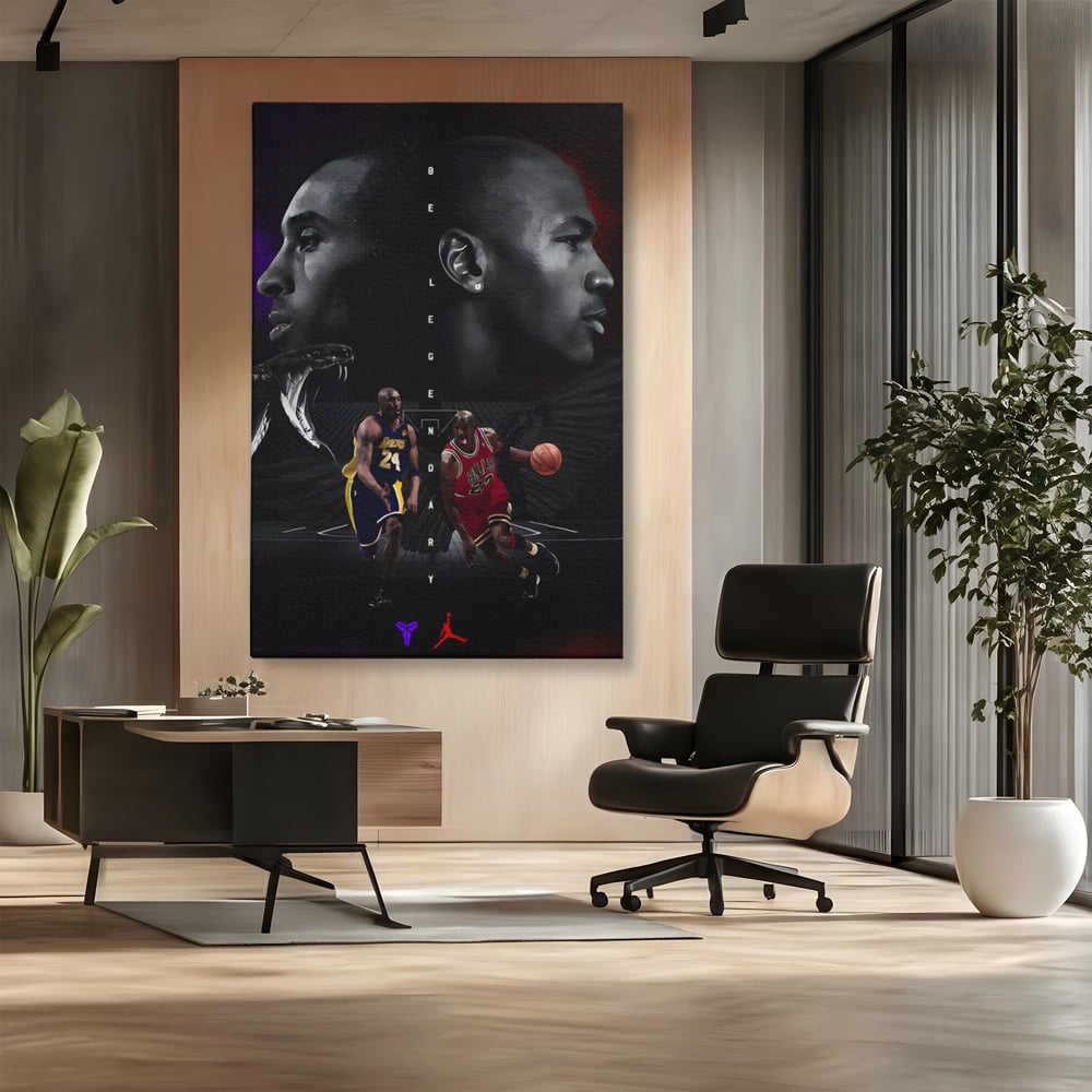 Leinwand Premium Canvas Wandkunst, LuxCanva® A1547, Be Legendary , Michael Jordan, Kobe Bryant, Stars, Sport, Wohnen, Lebendige Farben
