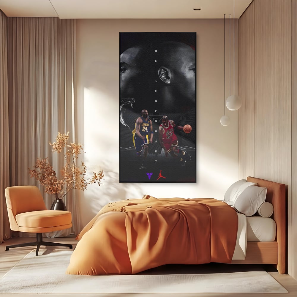 Leinwand Premium Canvas Wandkunst, LuxCanva® A1547, Be Legendary , Michael Jordan, Kobe Bryant, Stars, Sport, Wohnen, Lebendige Farben