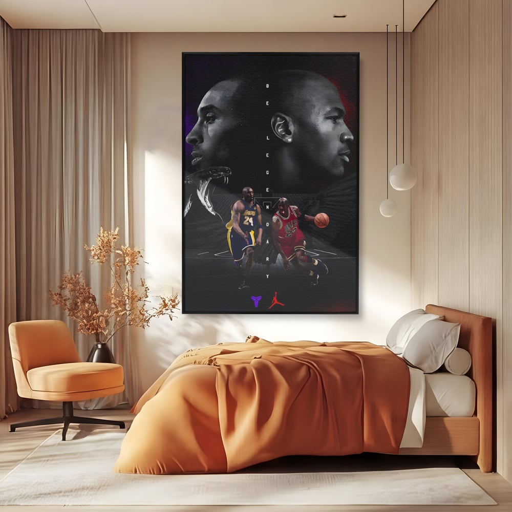 Leinwand Premium Canvas Wandkunst, LuxCanva® A1547, Be Legendary , Michael Jordan, Kobe Bryant, Stars, Sport, Wohnen, Lebendige Farben