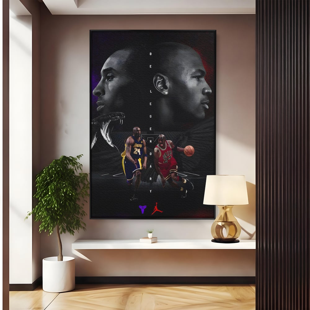 Leinwand Premium Canvas Wandkunst, LuxCanva® A1547, Be Legendary , Michael Jordan, Kobe Bryant, Stars, Sport, Wohnen, Lebendige Farben
