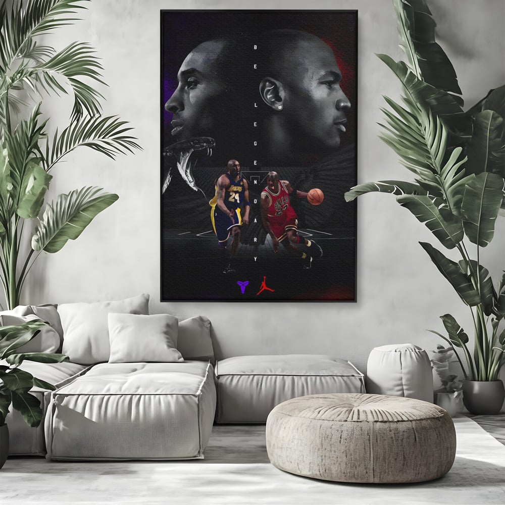 Leinwand Premium Canvas Wandkunst, LuxCanva® A1547, Be Legendary , Michael Jordan, Kobe Bryant, Stars, Sport, Wohnen, Lebendige Farben