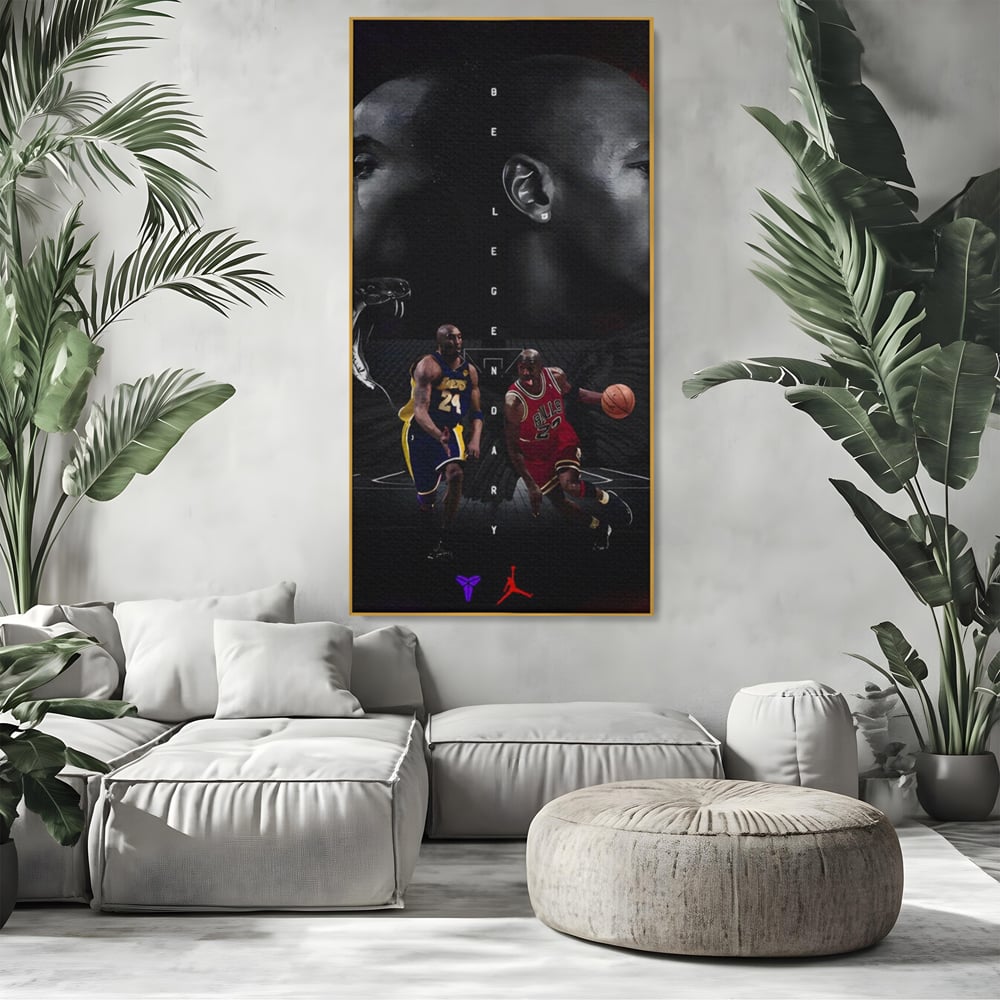 Leinwand Premium Canvas Wandkunst, LuxCanva® A1547, Be Legendary , Michael Jordan, Kobe Bryant, Stars, Sport, Wohnen, Lebendige Farben