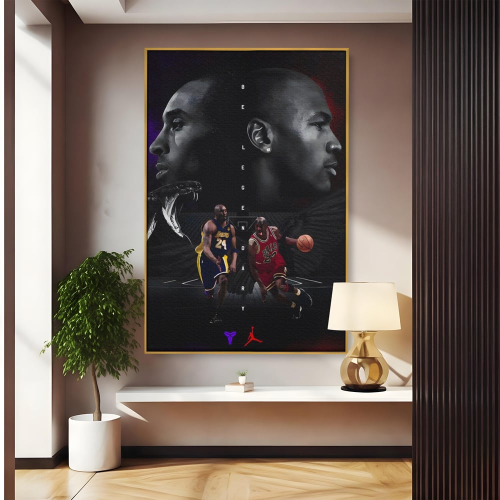 Leinwand Premium Canvas Wandkunst, LuxCanva® A1547, Be Legendary , Michael Jordan, Kobe Bryant, Stars, Sport, Wohnen, Lebendige Farben