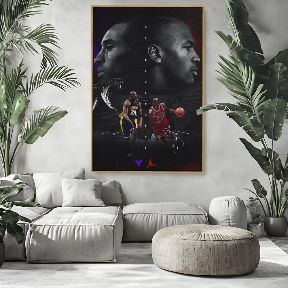 Leinwand Premium Canvas Wandkunst, LuxCanva® A1547, Be Legendary , Michael Jordan, Kobe Bryant, Stars, Sport, Wohnen, Lebendige Farben